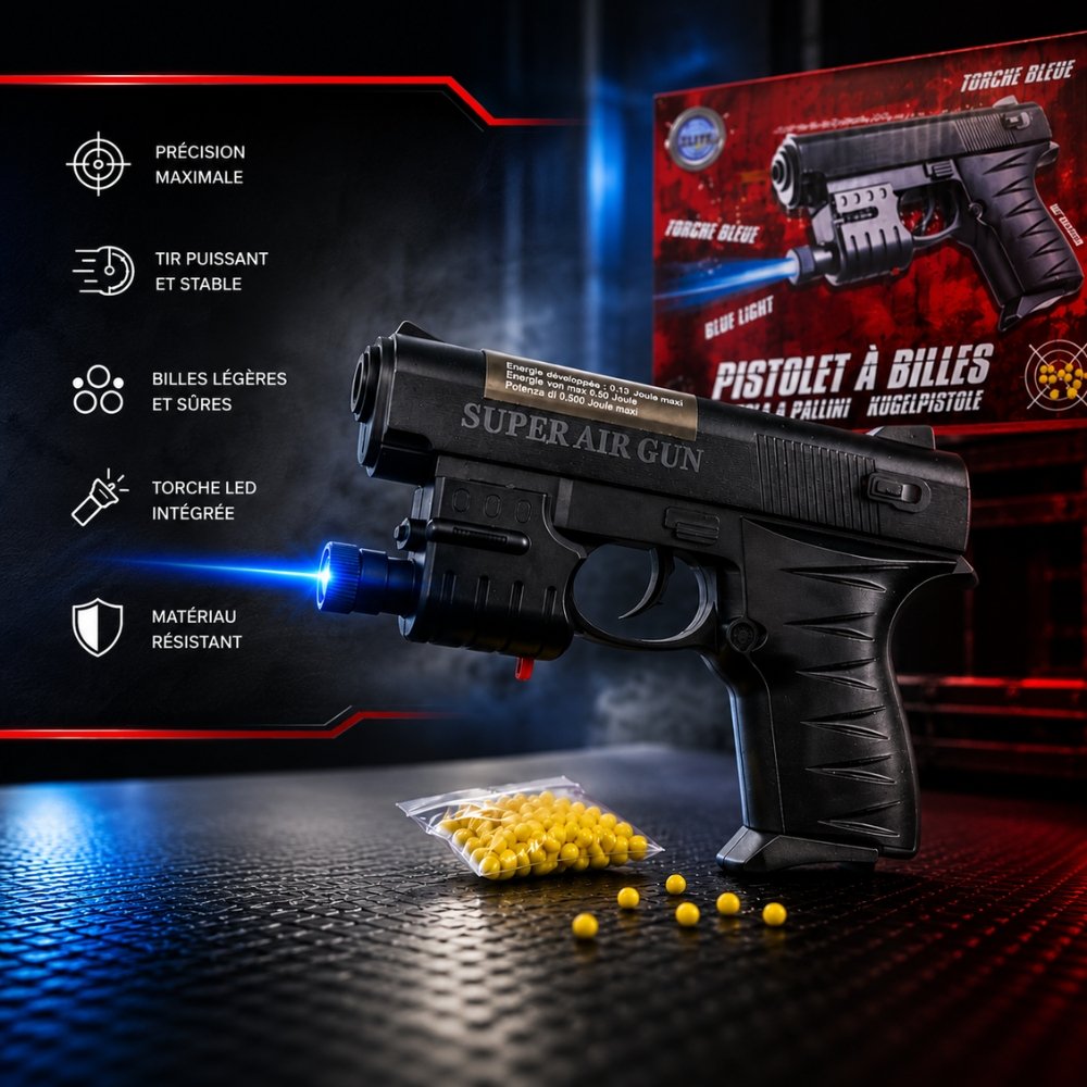 Pistola a pallini da 15 cm con laser blu
