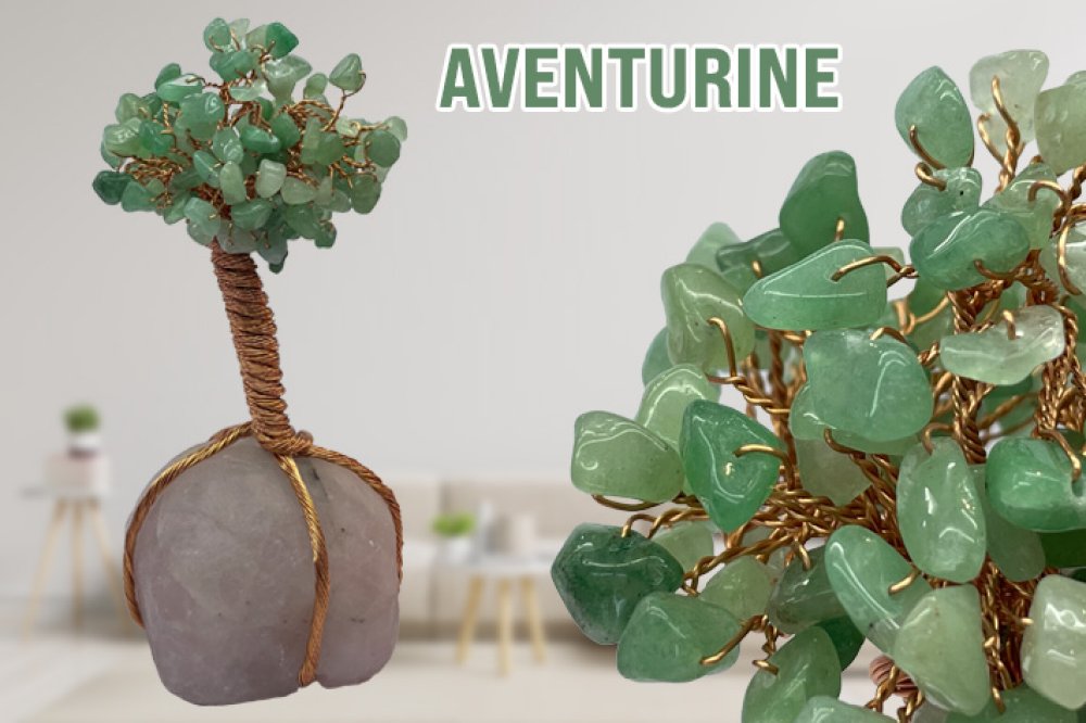 Decorazione per albero in avventurina, pietra natu
