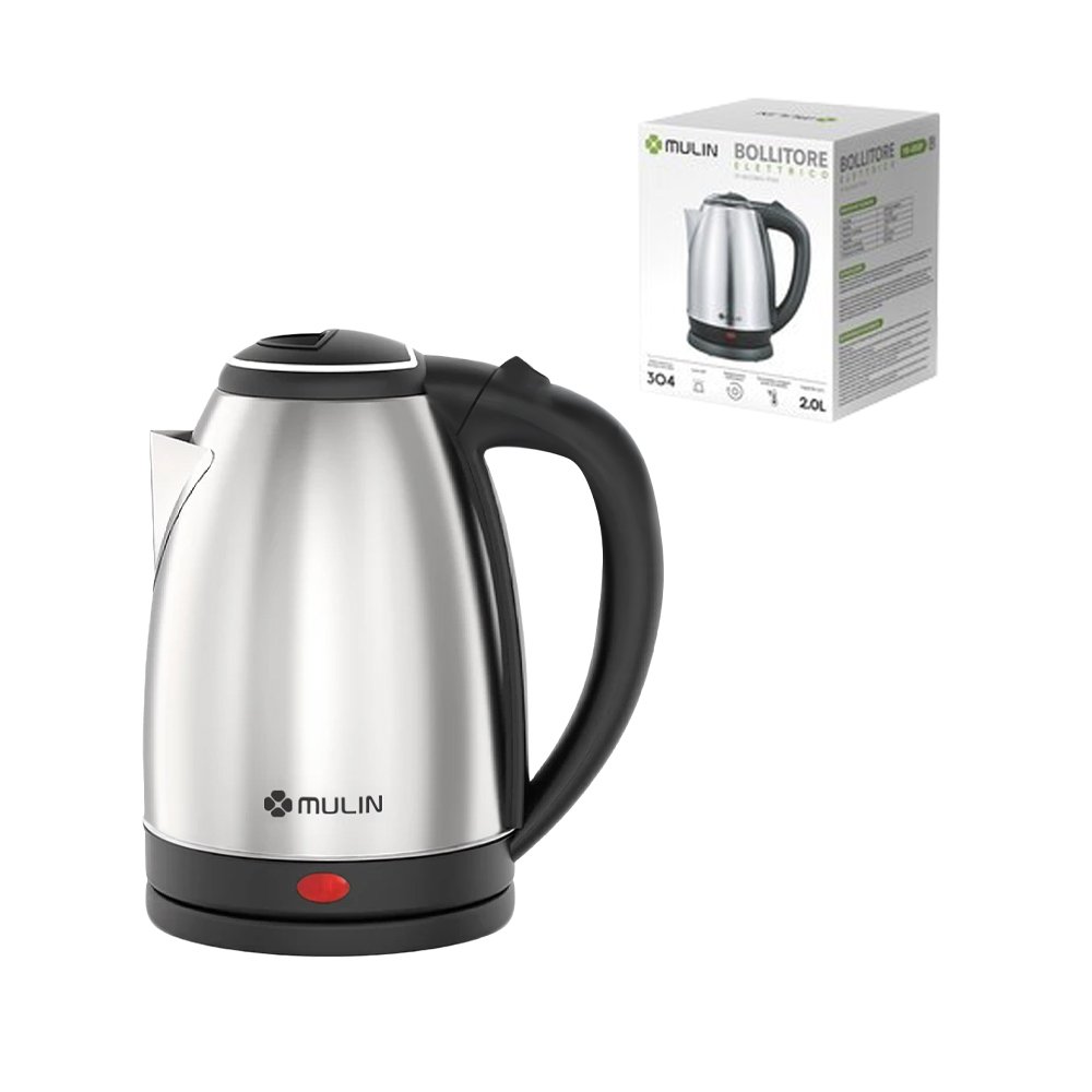 Bollitore elettrico in acciaio inox 304 da 2 litri