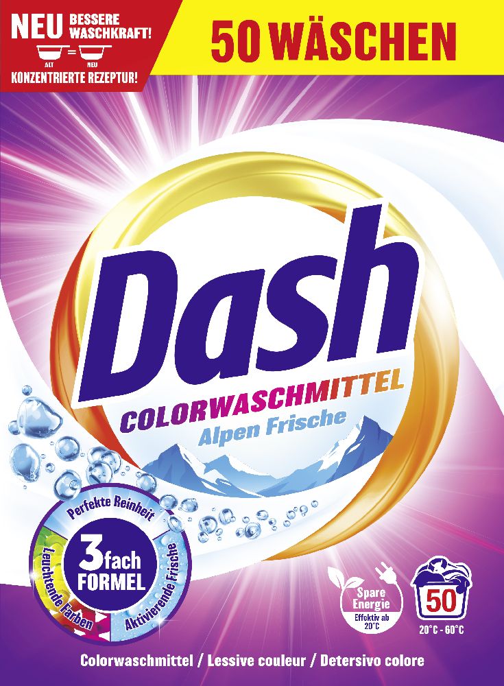 Detersivo per bucato Dash Color, profumo alpino. 5