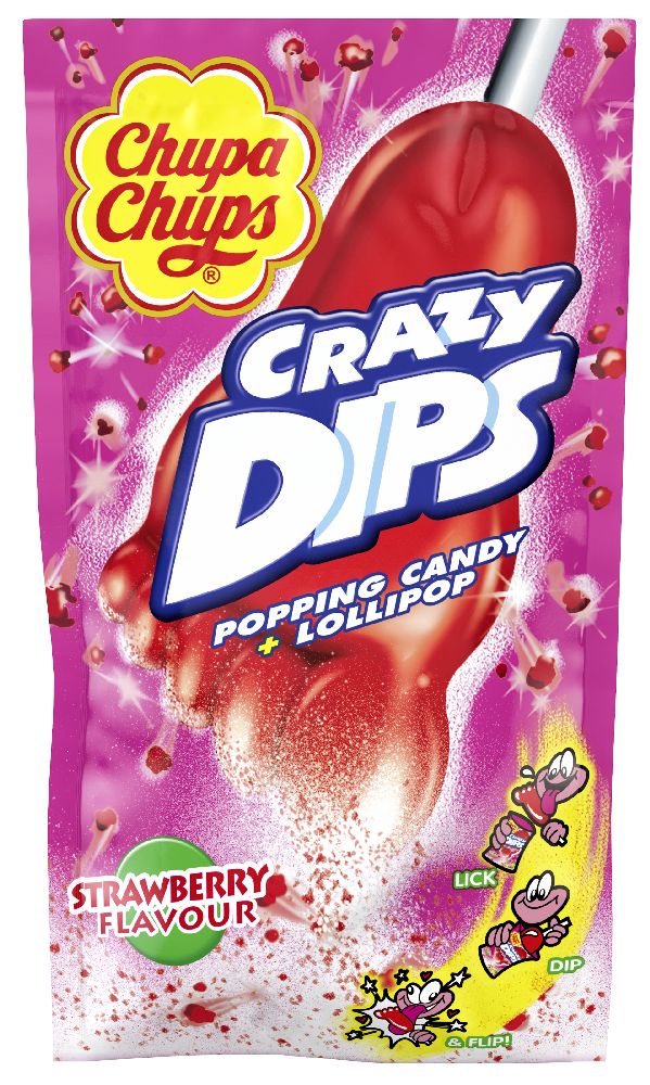 Chupa Chups Crazy Dips Fragola, confezione da 14 g