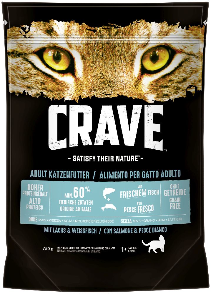Crave täiskasvanud kasside kuivtoit – lõhe ja valge kala, 750g