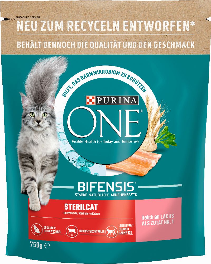 PURINA ONE SterilCat lõhega – kuivtoit steriliseeritud kassidele, 750 g