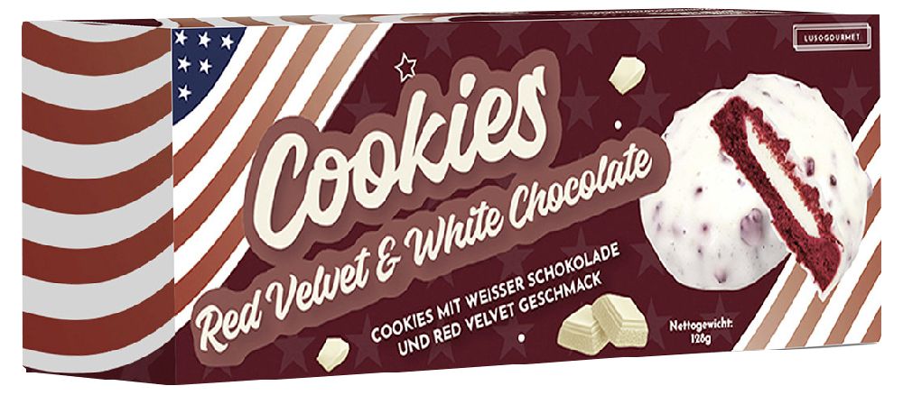 biscotti red velvet lusogourmet, 128 g